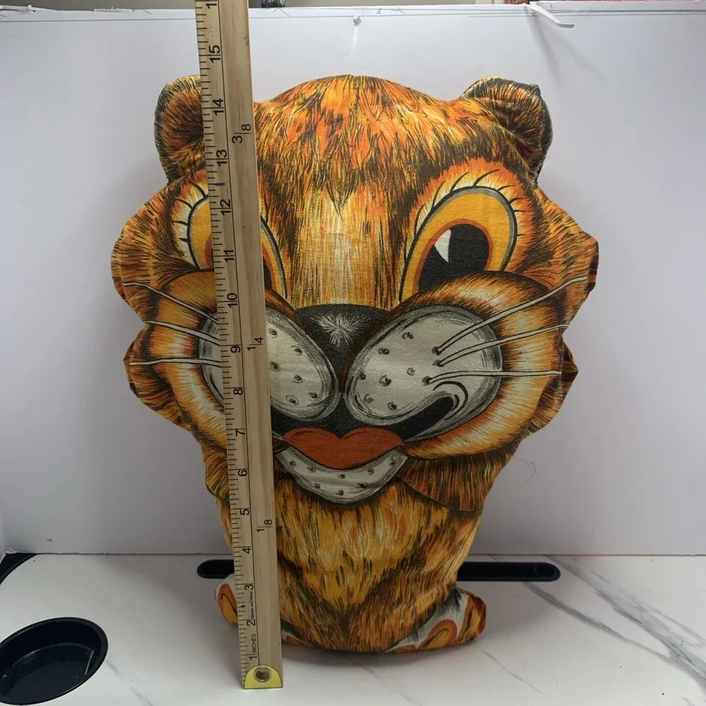 Vintage Richard the Lion Craft Fabric Panel Pillow Jungle Zoo Cut N Sew Toy Doll